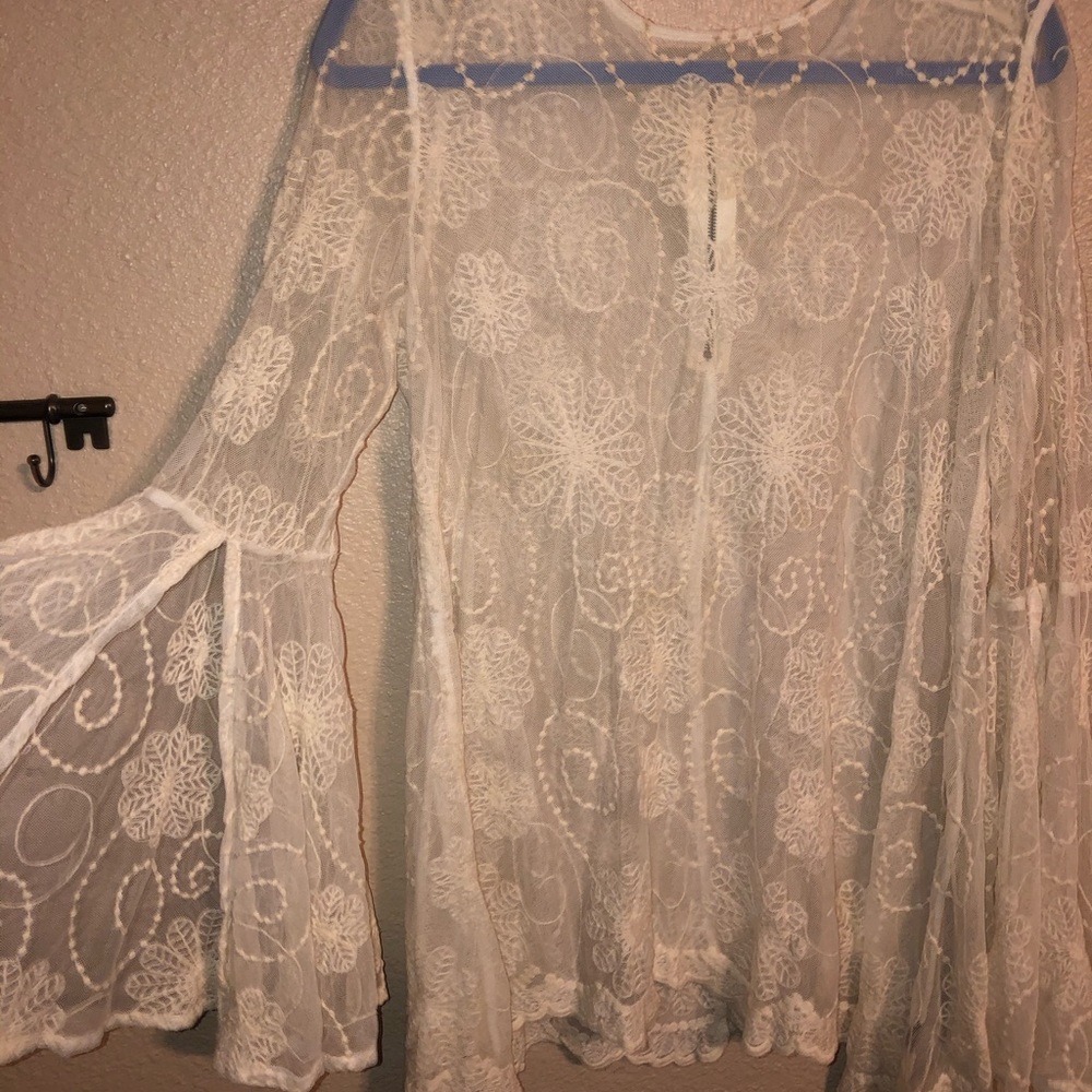 Lace overlay floral dress